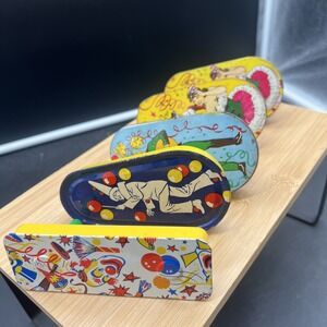 Set of 5 Vintage Metal Toy Noise Makers Tin Party New Years Eve